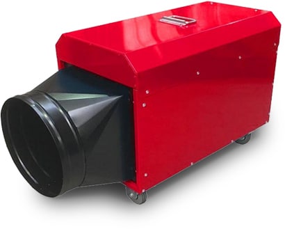Bed bug heat treatment equipment in use